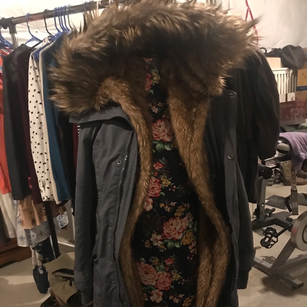 Members only faux fur coat